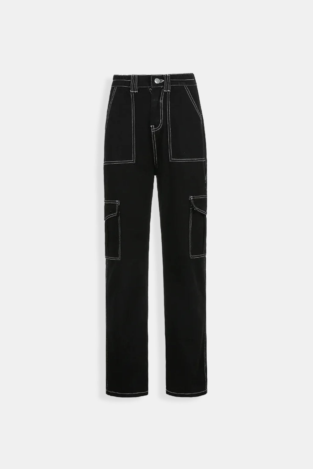 Cargo Noir Avec Couture