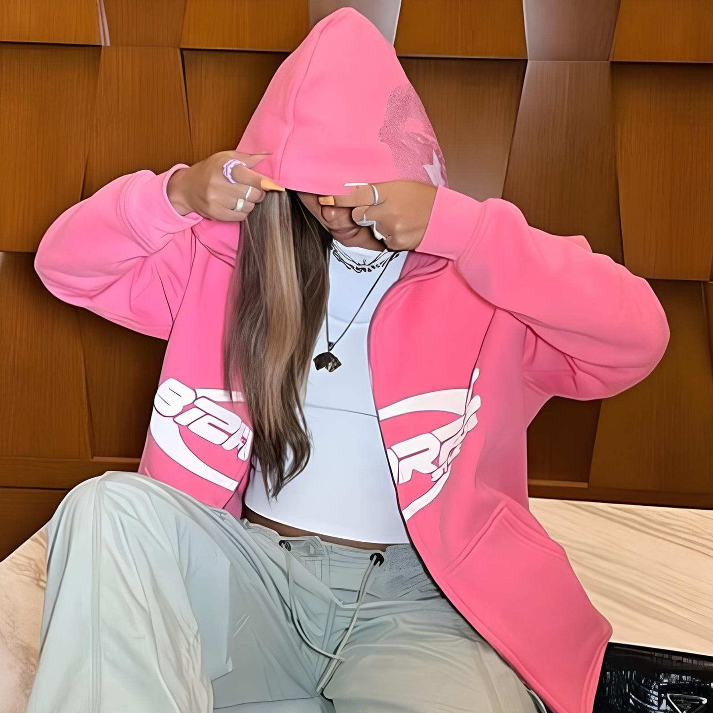 Pink Full Zip Bluza