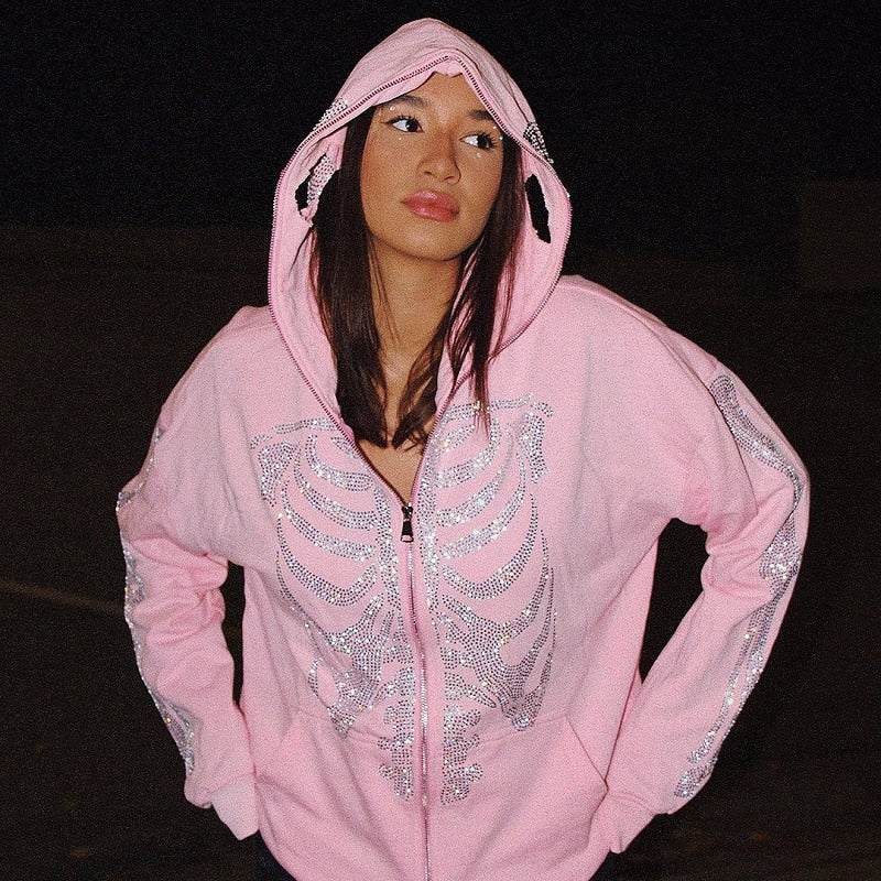 Rhinestone Skeleton Bluza