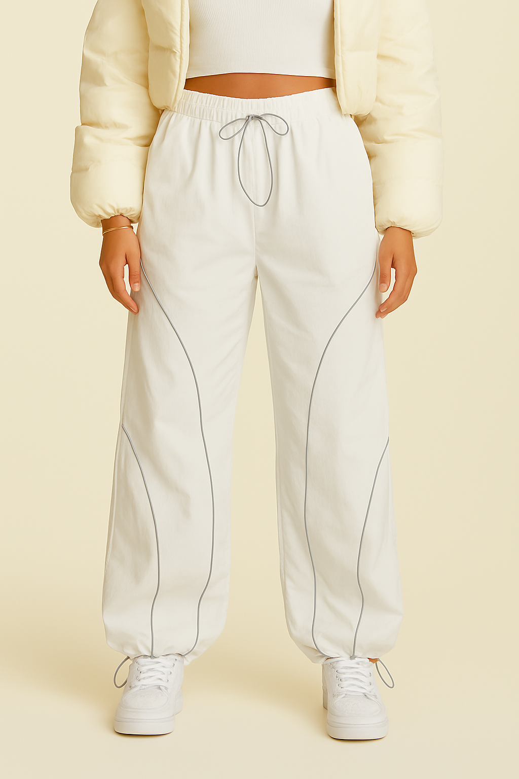 White Track Pants