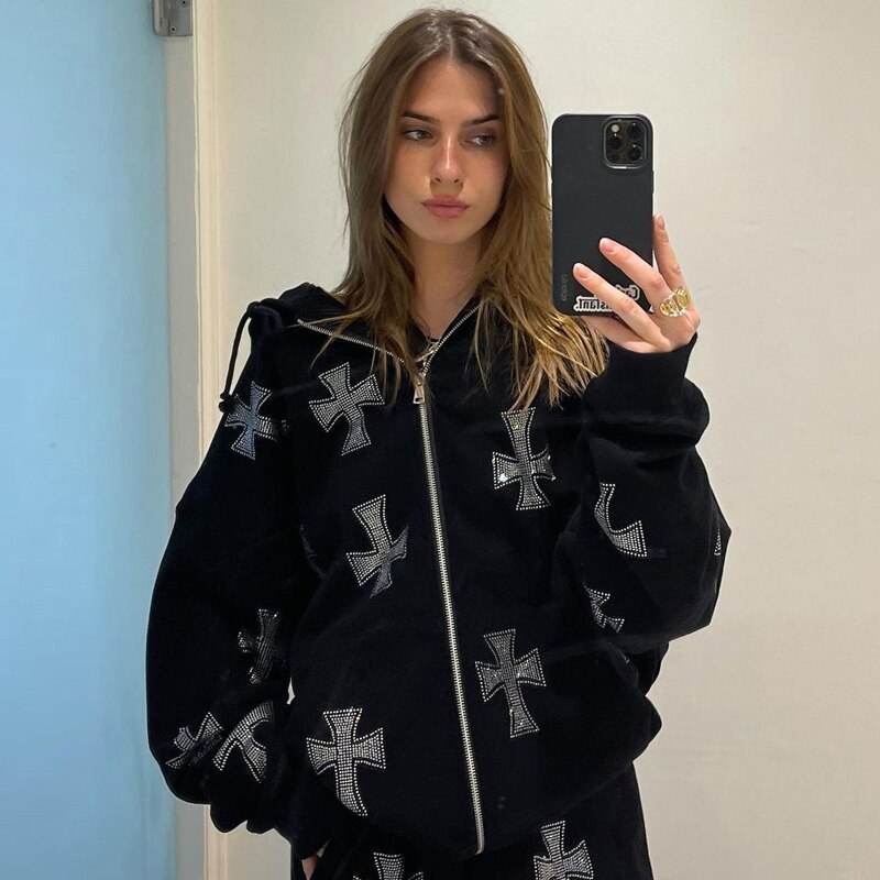 KURTKA Avec Croix Strass