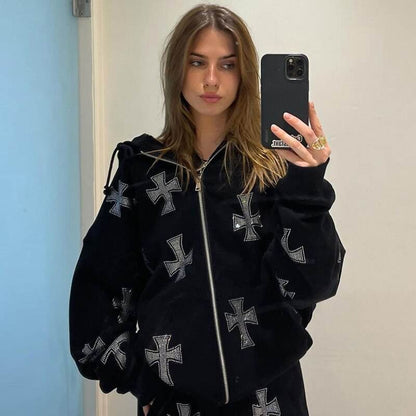 KURTKA Avec Croix Strass