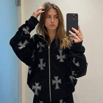 KURTKA Avec Croix Strass